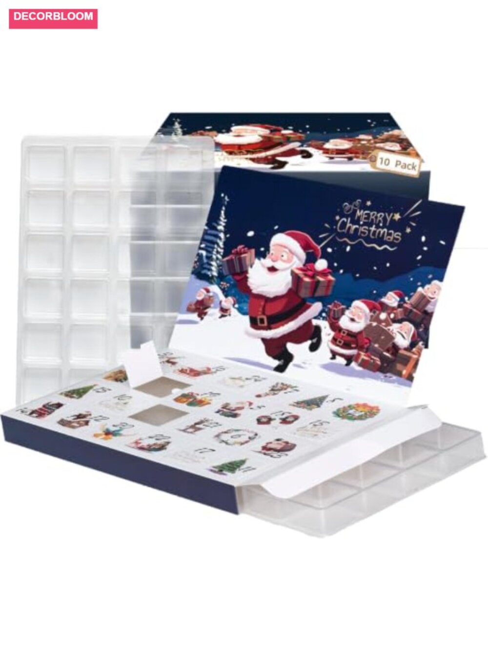 10 Set Empty DIY Advent Calendar Boxes 24-Cavity Trays Fillable Christmas
